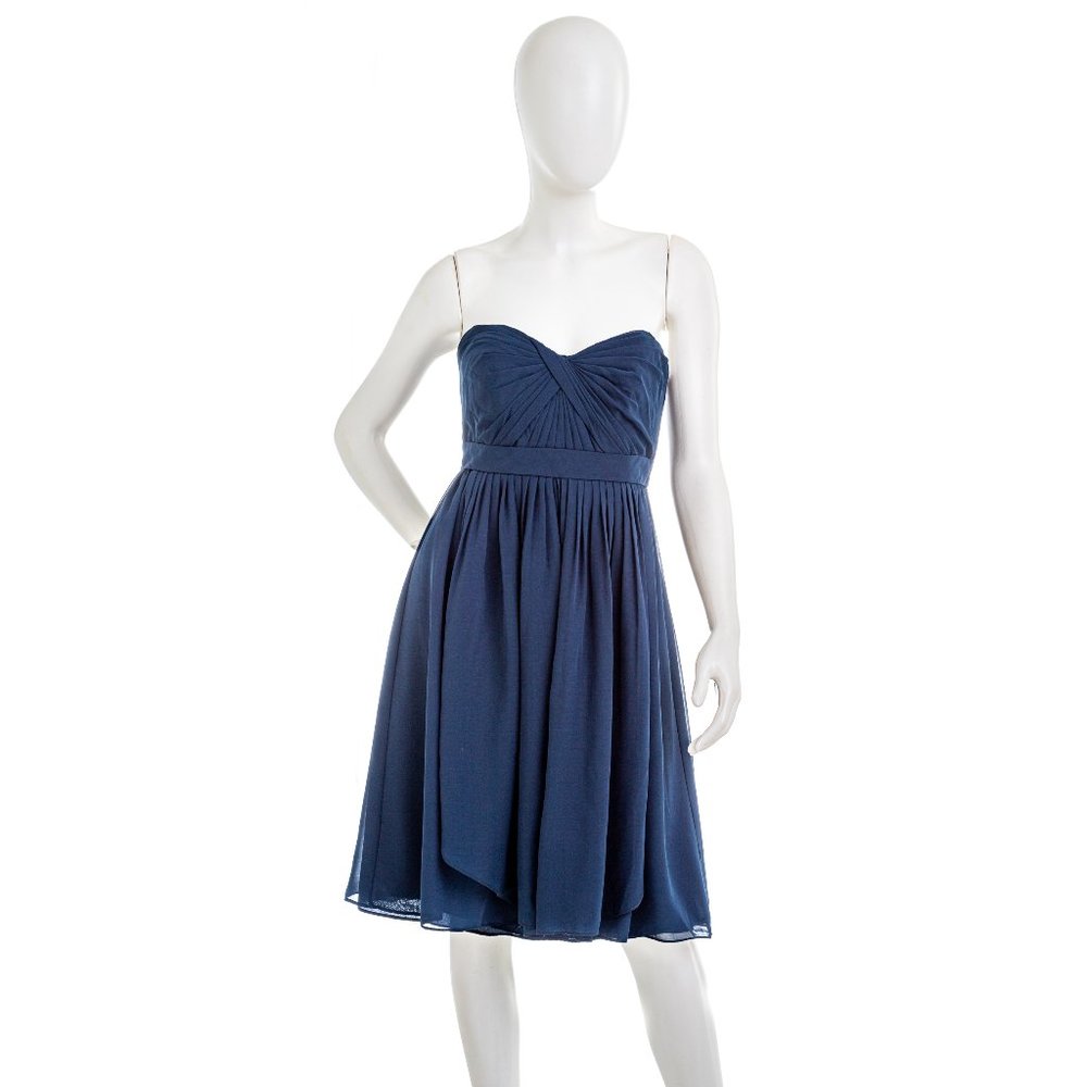 JENNY YOO Short Strapless Dress Navy Blue Size 6